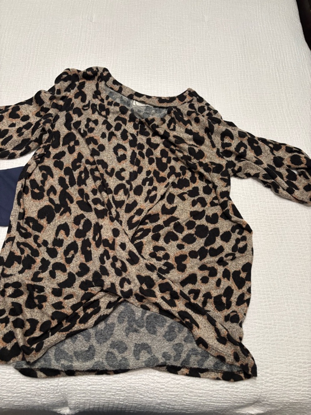 Maurices Leopard Print Wrap-Front Blouse in Black and Tan